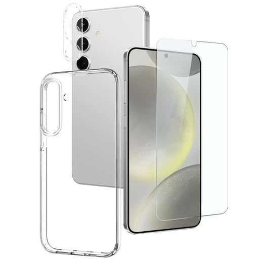 NORTHJO For Samsung Galaxy S24+ TPU Phone Case+Tempered Glass Film+Camera Lens Protector (Support Fingerprint Unlock) - 1