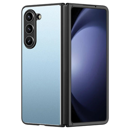 For Samsung Galaxy Z Fold 5G Matte Case Metal+PC+TPU Cell Phone Protective Cover - Blue - 1
