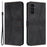 For Samsung Galaxy A15 5G  Case Leather Triangle Imprinted Card Slots Cell Phone Cover - Black - 1