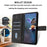 For Samsung Galaxy A15 5G  Case Leather Triangle Imprinted Card Slots Cell Phone Cover - Black - 2