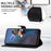For Samsung Galaxy A15 5G  Case Leather Triangle Imprinted Card Slots Cell Phone Cover - Black - 3