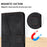 For Samsung Galaxy A15 5G  Case Leather Triangle Imprinted Card Slots Cell Phone Cover - Black - 5