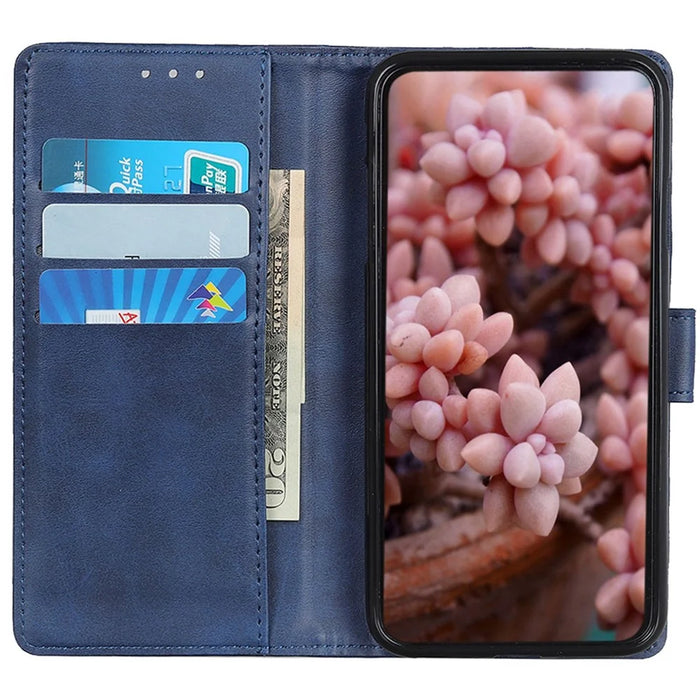 For Google Pixel 10 Pro XL / 9 Pro XL Case Cowhide Texture Leather Wallet Stand Shockproof Phone Cover - Blue - 2
