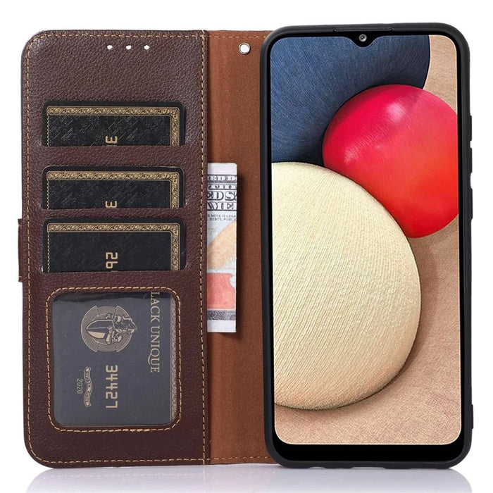 KHAZNEH For Google Pixel 10 Pro XL / 9 Pro XL Case RFID Blocking Leather Litchi Texture Phone Cover - Brown - 4