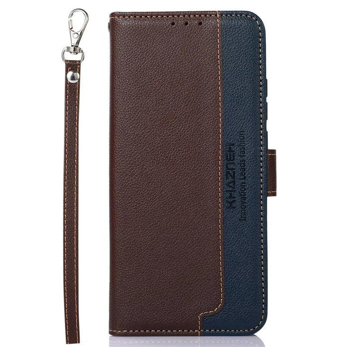 KHAZNEH For Google Pixel 10 Pro XL / 9 Pro XL Case RFID Blocking Leather Litchi Texture Phone Cover - Brown - 6