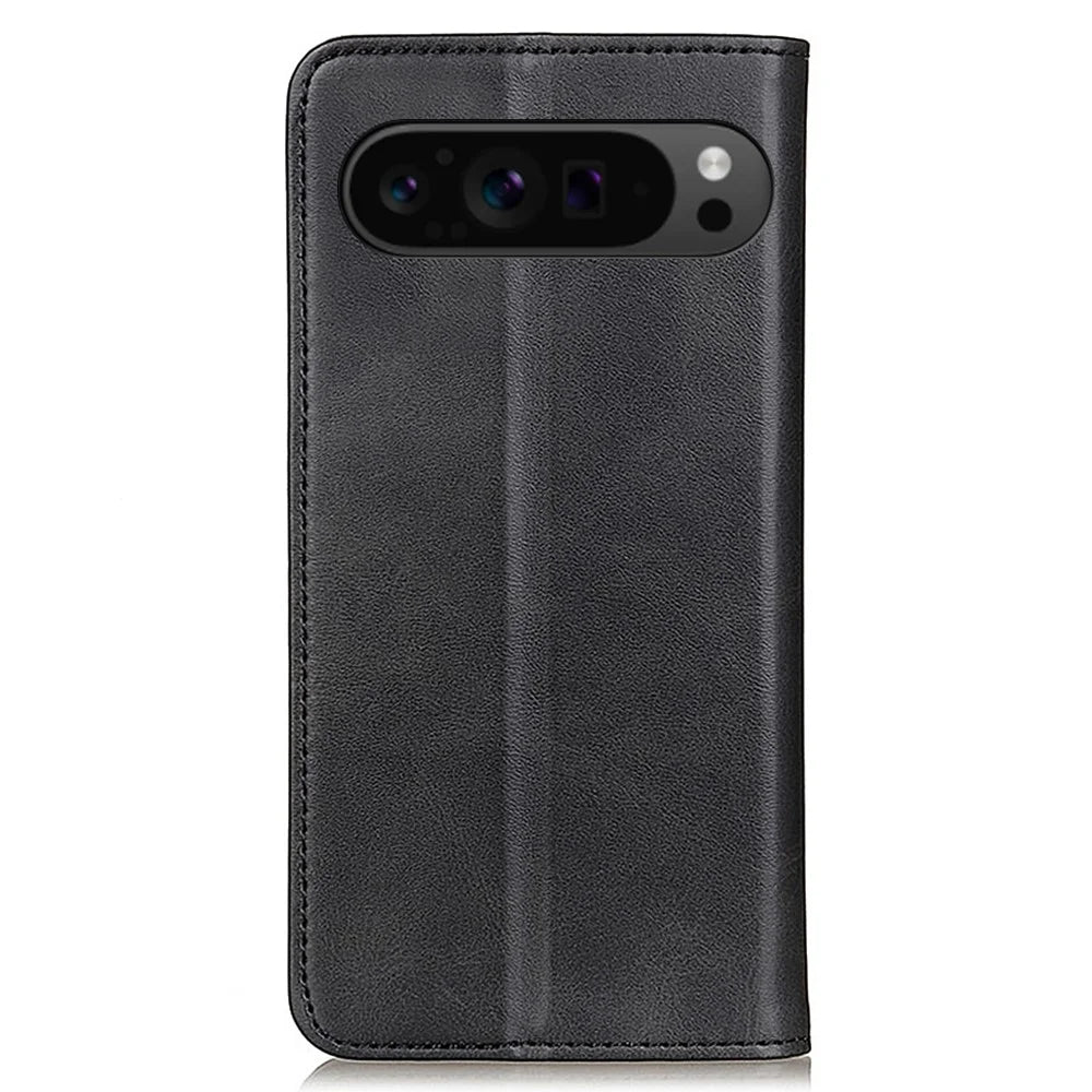For Google Pixel 10 Pro XL / 9 Pro XL Case Stand Hidden Magnetic Adsorption Split Leather Phone Cover - Black - 7