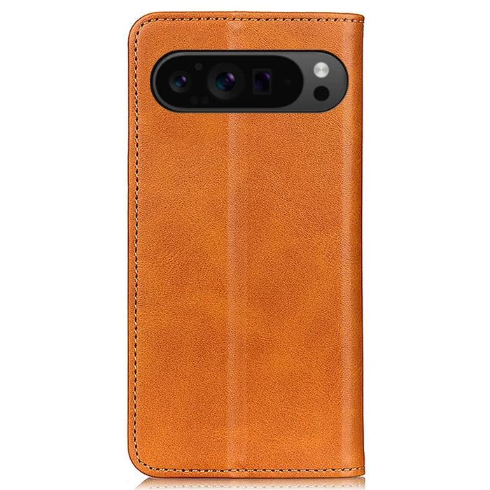 For Google Pixel 10 Pro / 10 / 9 Pro / 9 Case Split Leather Magnetic Adsorption Shockproof Flip Phone Cover - Brown - 7