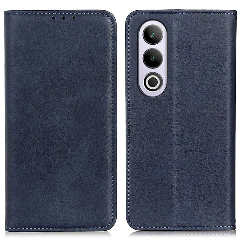 For OnePlus Nord CE4 5G Case Split Leather Magnetic Adsorption Flip Phone Cover - Blue - 1