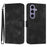 YX0040 For Samsung Galaxy S24 Case Wallet Imprinted Leather Phone Stand Cover - Black - 1