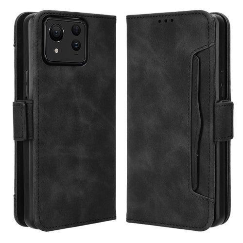 For Asus Zenfone 11 Ultra 5G Case Wallet Phone Leather Cover with Multiple Card Slots - Black - 1