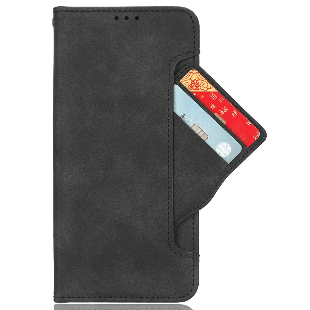 For Asus Zenfone 11 Ultra 5G Case Wallet Phone Leather Cover with Multiple Card Slots - Black - 2