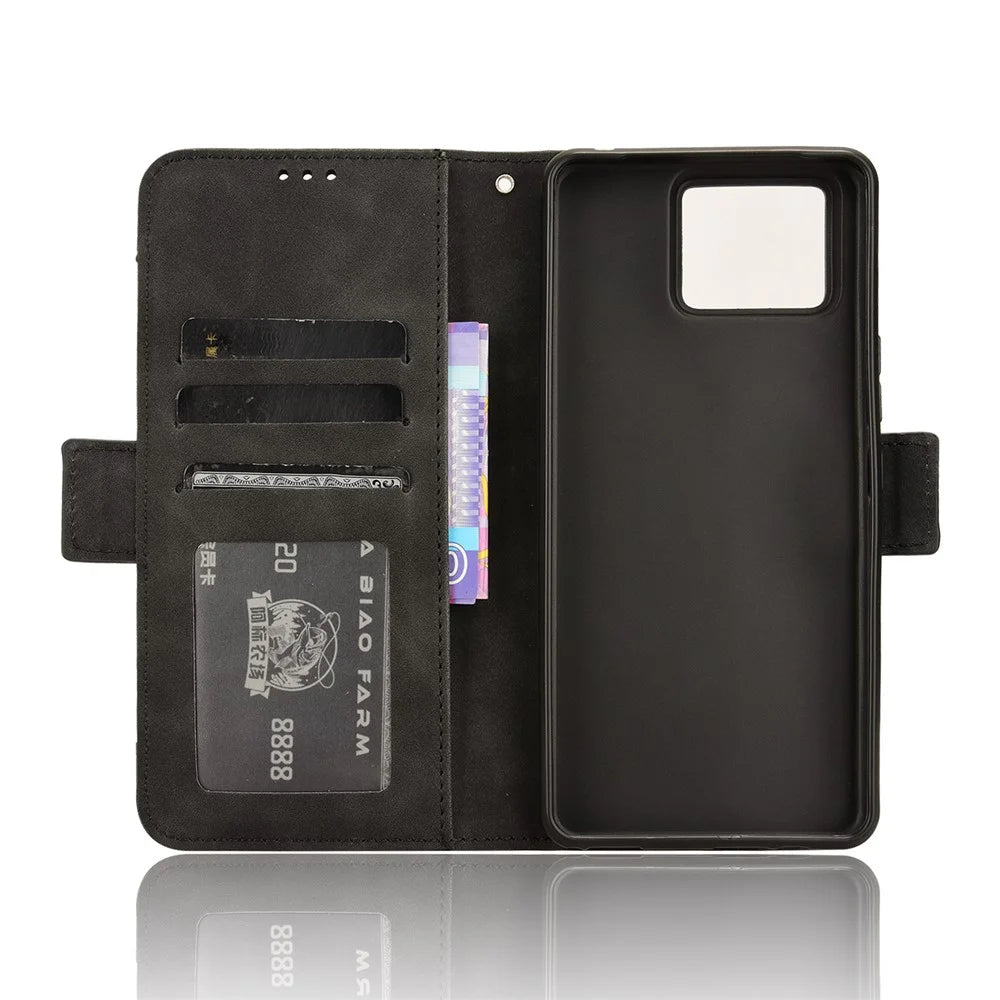 For Asus Zenfone 11 Ultra 5G Case Wallet Phone Leather Cover with Multiple Card Slots - Black - 4