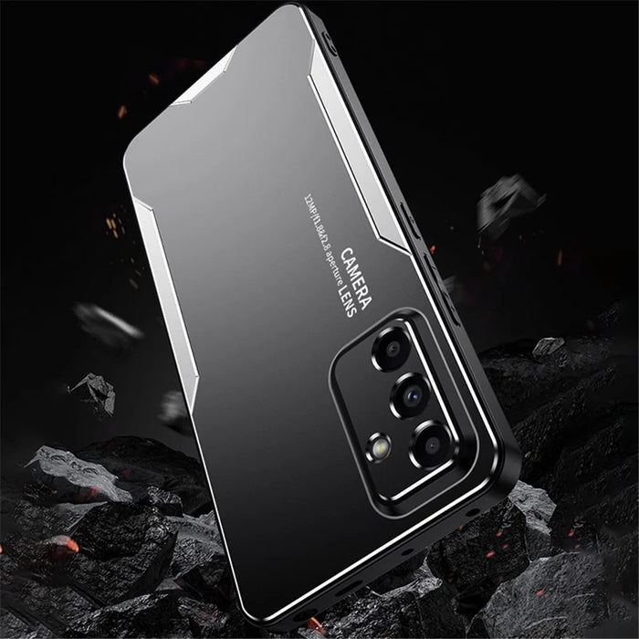 For Samsung Galaxy A34 5G Shockproof Case Aluminum Alloy+TPU+PC Combination Protective Shell - Silver - 5