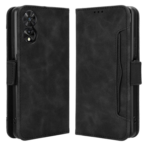 For TCL 505 T509K / T5094 Phone Case Multiple Card Slots Wallet Leather Cover - Black - 1