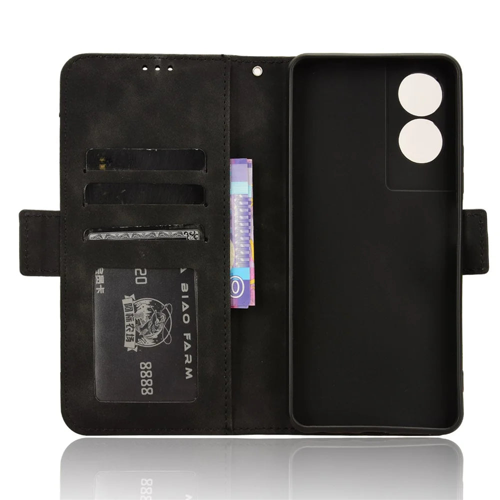 For TCL 505 T509K / T5094 Phone Case Multiple Card Slots Wallet Leather Cover - Black - 5