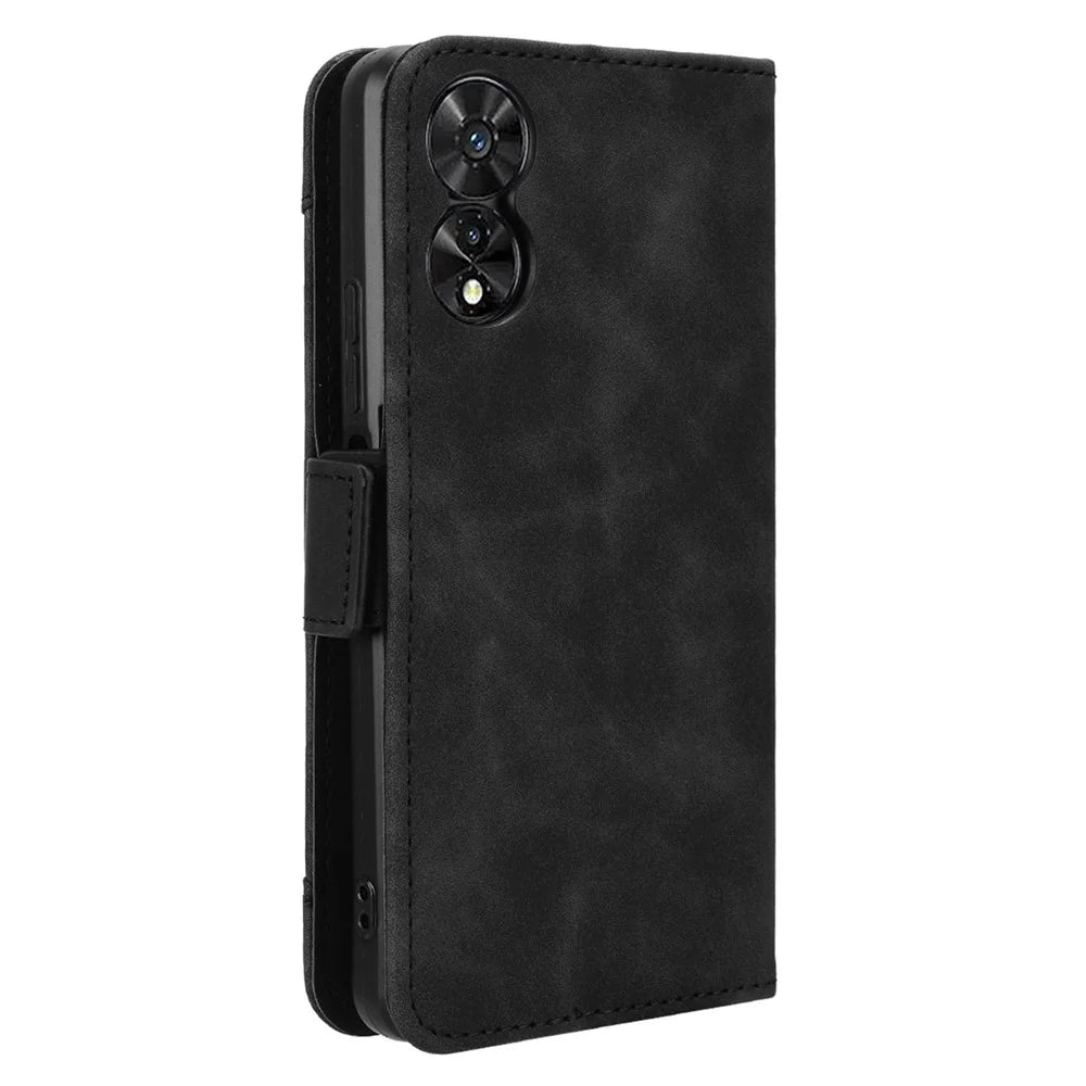 For TCL 505 T509K / T5094 Phone Case Multiple Card Slots Wallet Leather Cover - Black - 7