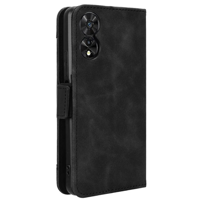 For TCL 50 SE Case PU Leather Multiple Card Slots Shockproof Flip Phone Cover - Black - 7