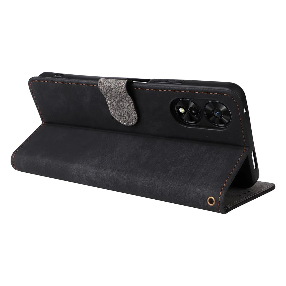 For TCL 50 SE Case RFID Blocking Wallet PU Leather Stand Phone Cover - Black - 4