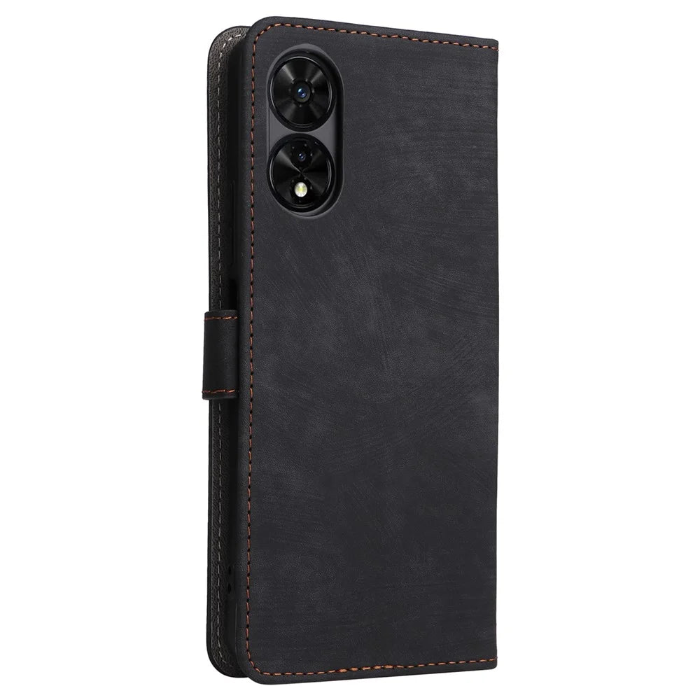 For TCL 50 SE Case RFID Blocking Wallet PU Leather Stand Phone Cover - Black - 7