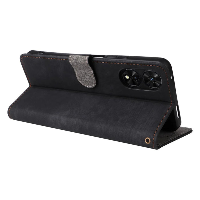 For TCL 505 T509K / T5094 Leather Case with Strap RFID Blocking Wallet Phone Cover - Black - 4