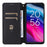 For TCL 505 T509K / T5094 Case Rhombus Pattern Leather Stand Folio Flip Phone Cover - Black - 2