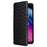 For TCL 505 T509K / T5094 Case Rhombus Pattern Leather Stand Folio Flip Phone Cover - Black - 5