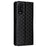For TCL 505 T509K / T5094 Case Rhombus Pattern Leather Stand Folio Flip Phone Cover - Black - 6