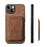 For iPhone 13 Case Compatible with MagSafe Leather Back Cover with Detachable Card Holder - Brown - 5