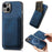 For iPhone 15 Case Compatible with MagSafe Leather Back Cover with Detachable Card Holder - Blue - 1
