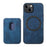 For iPhone 15 Case Compatible with MagSafe Leather Back Cover with Detachable Card Holder - Blue - 3