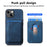 For iPhone 15 Case Compatible with MagSafe Leather Back Cover with Detachable Card Holder - Blue - 7