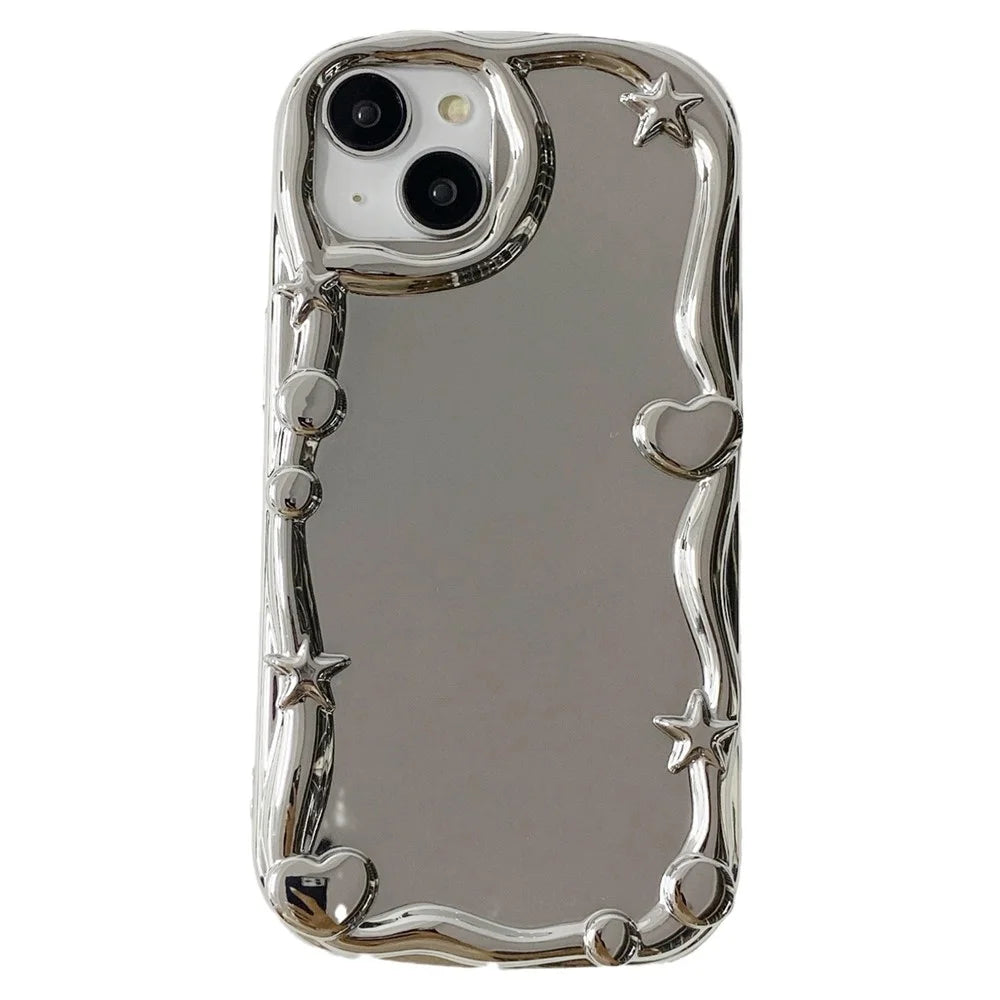 For iPhone 13 Drop Proof TPU Case Electroplating Mirror Surface Phone Cover - 1