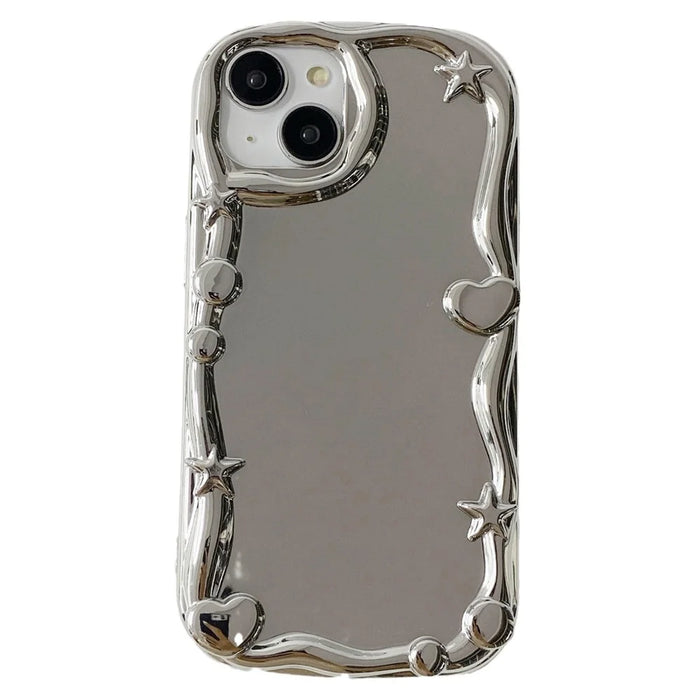 For iPhone 13 Drop Proof TPU Case Electroplating Mirror Surface Phone Cover - 1