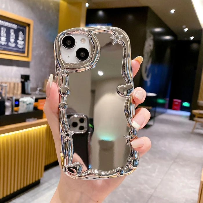For iPhone 13 Drop Proof TPU Case Electroplating Mirror Surface Phone Cover - 7