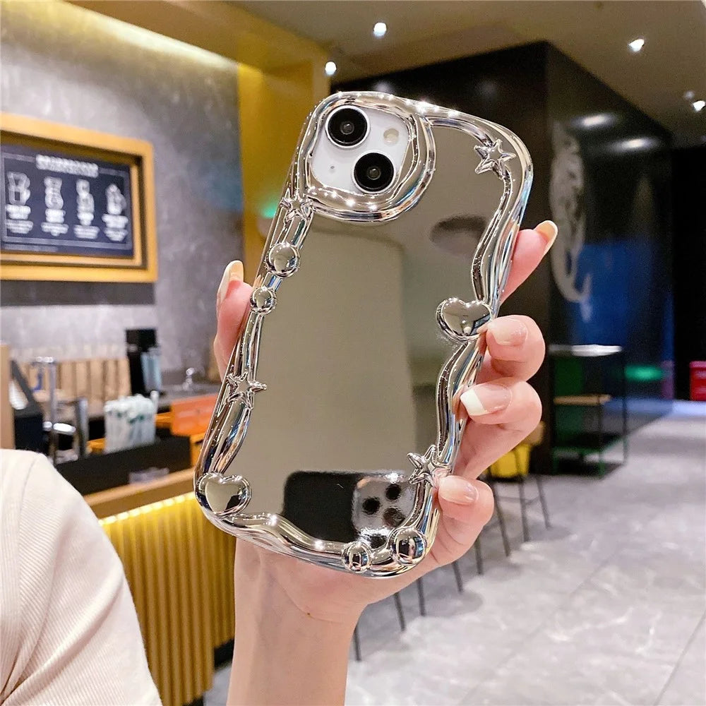 For iPhone 14 TPU Case Electroplating Mirror Surface Drop-proof Mobile Phone Cover - 5