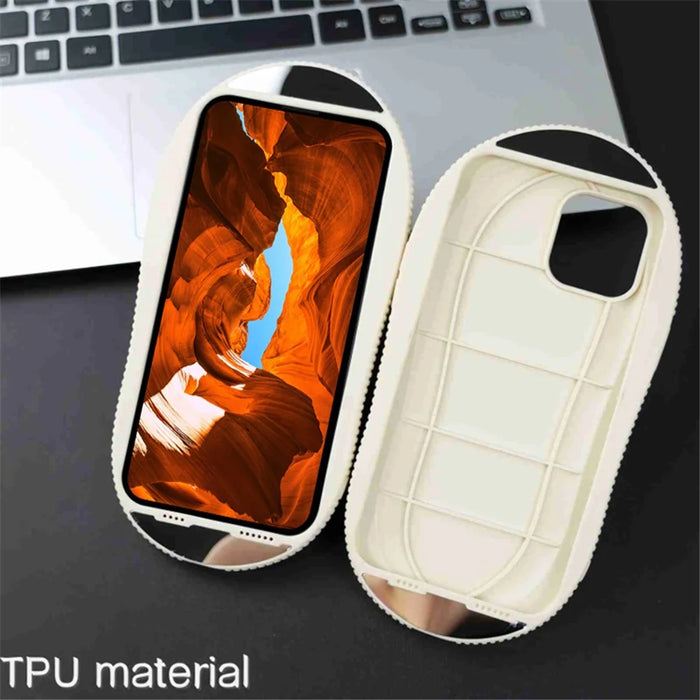 For iPhone 15 Pro Max Case Funny Denim Slipper Design Flexible TPU Phone Cover - Grey Blue - 5