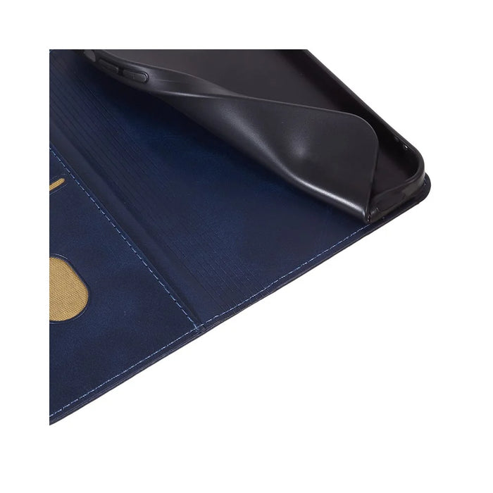For Google Pixel 10 Pro XL / 9 Pro XL Case Calf Texture PU Leather Magnetic Flip Folio Phone Cover - Blue - 4