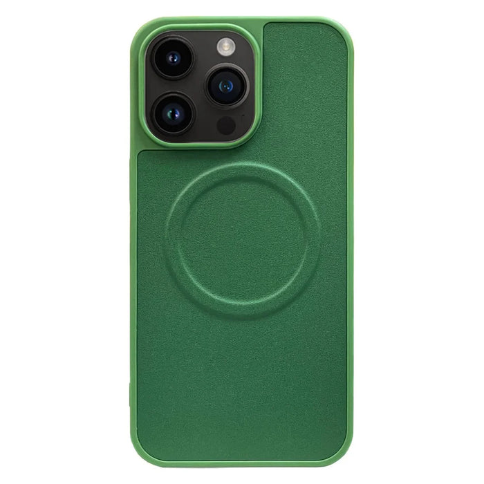 For iPhone 13 Pro Case Compatible with MagSafe Anti-Drop PU+TPU Phone Cover - Green - 1