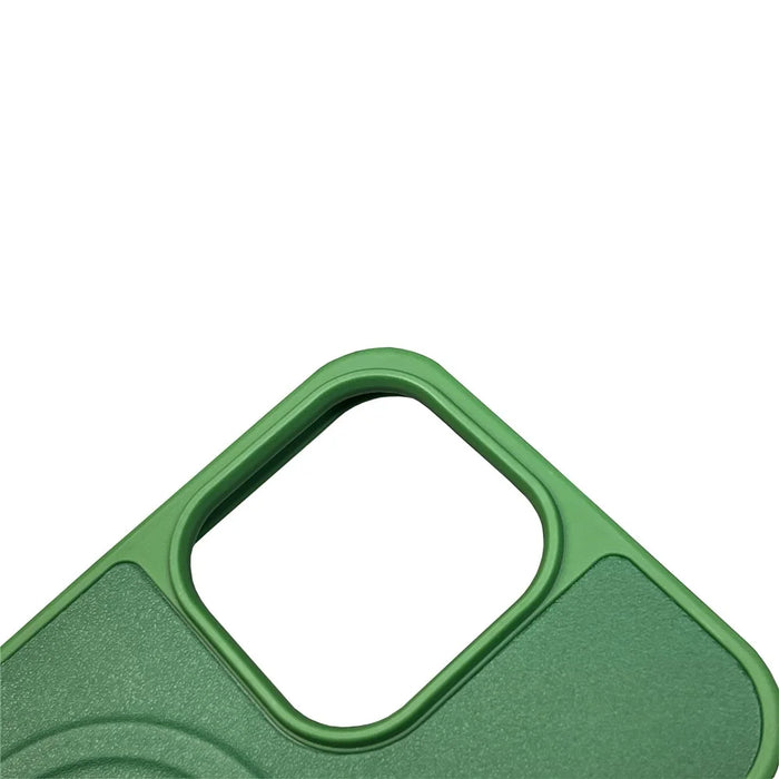 For iPhone 13 Pro Case Compatible with MagSafe Anti-Drop PU+TPU Phone Cover - Green - 5