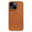 For iPhone 15 Plus Case PU Leather Coated TPU Protective Magnetic Phone Cover - Brown - 1