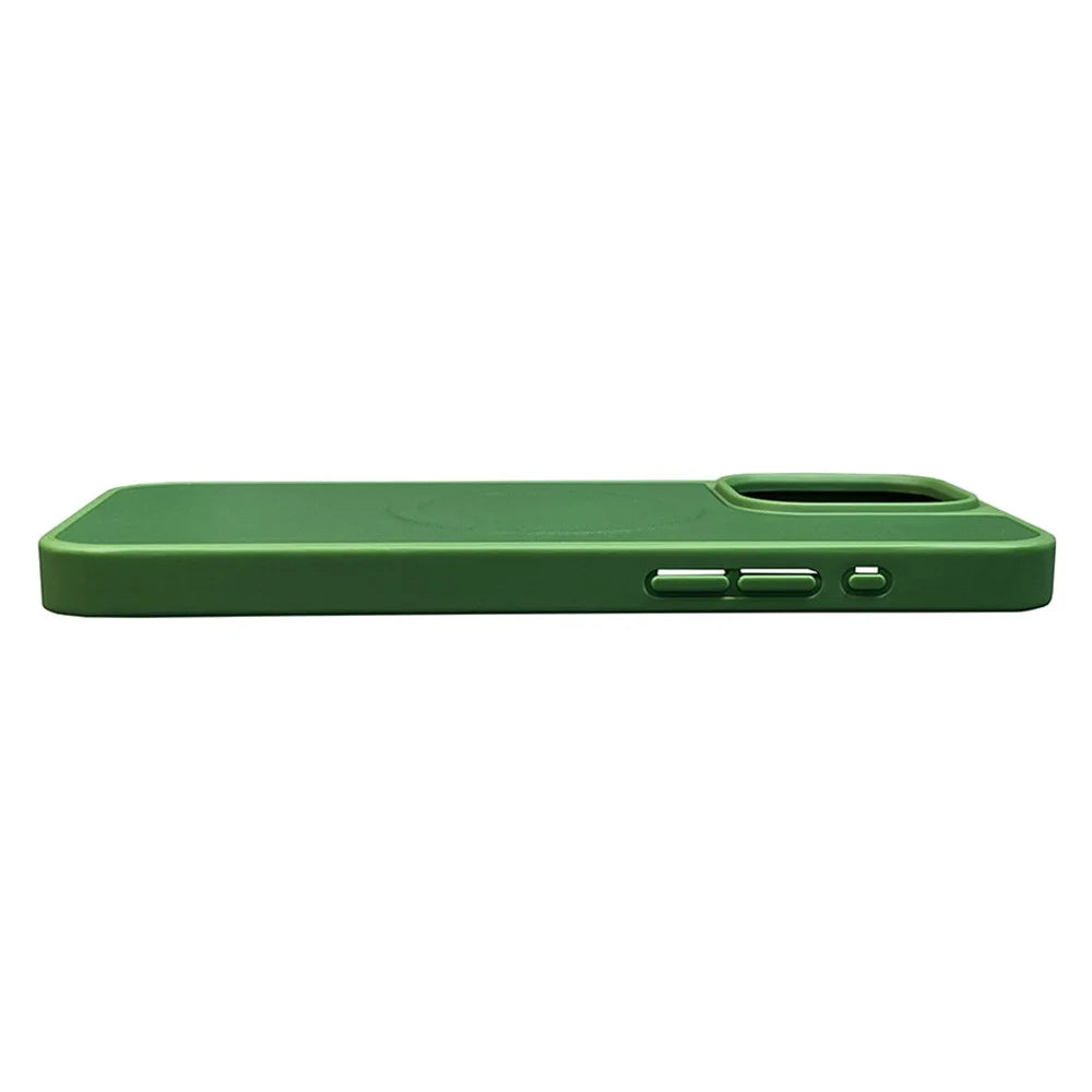 For iPhone 15 Magnetic Case Compatible with MagSafe Leather Coated TPU Phone Cover - Green - 5