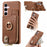 Y3 for Samsung Galaxy A55 5G Case RFID Blocking Phone Wallet Cover Supports Magnetic Car Holder - Brown - 1
