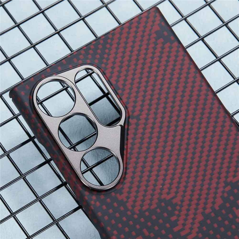 For Samsung Galaxy S24 Ultra  Case Aramid Fiber Camouflage Pattern Kickstand Phone Cover - Black - 5