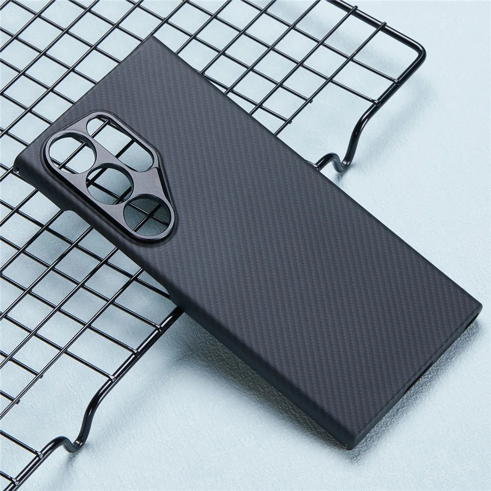 For Samsung Galaxy S24 Ultra Magnetic Case 600D Fine Texture Aramid Fiber Cover with Metal Lens Protector - 4