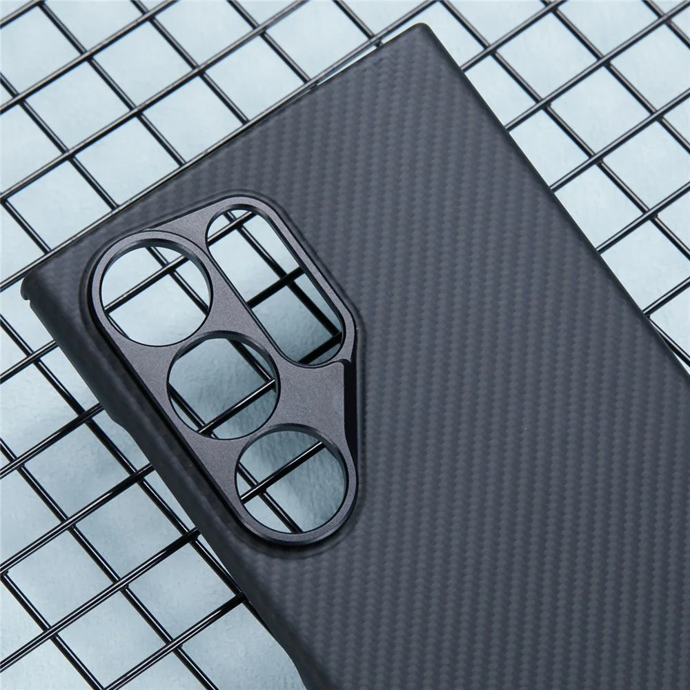 For Samsung Galaxy S24 Ultra Magnetic Case 600D Fine Texture Aramid Fiber Cover with Metal Lens Protector - 5