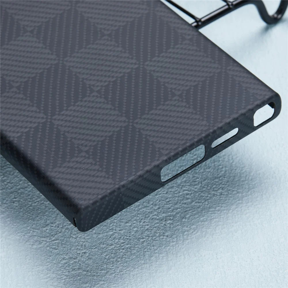For Samsung Galaxy S24 Ultra Aramid Fiber Case Metal Lens Protection Phone Cover Case-Less Touch Feeling - Black - 5