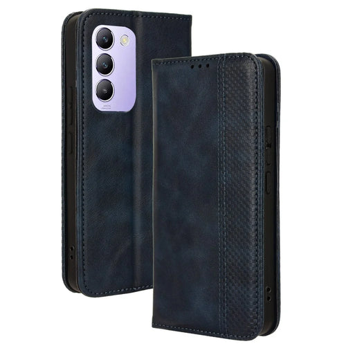 For vivo Y200e 5G / V40 SE 5G / Y100 5G (Indonesia) / V30 Lite 4G / T3 5G / Y100 4G / V30 SE 5G Phone Case Magnetic Leather Cover - Blue - 1