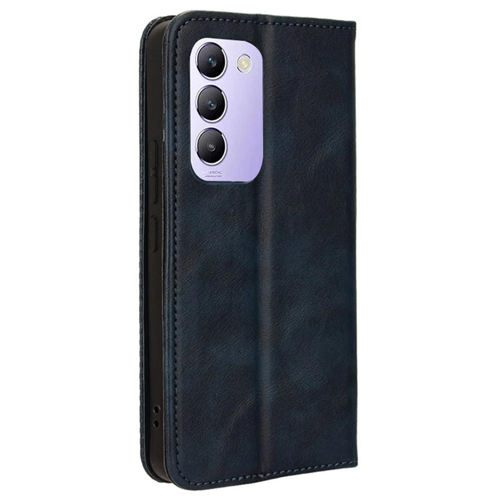 For vivo Y200e 5G / V40 SE 5G / Y100 5G (Indonesia) / V30 Lite 4G / T3 5G / Y100 4G / V30 SE 5G Phone Case Magnetic Leather Cover - Blue - 7
