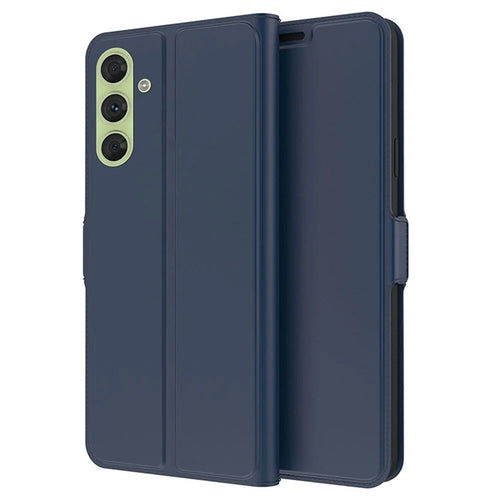 For Samsung Galaxy F15 5G Cell Phone Case Flip Stand PU Leather Cover with Card Slot - Blue - 1