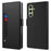 For Samsung Galaxy F15 5G Case Leather Flip Shockproof Phone Cover with Mirror - Black - 1